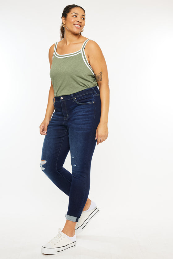 Berenice Mid Rise Ankle Skinny Jeans (Plus Size) - Official Kancan USA