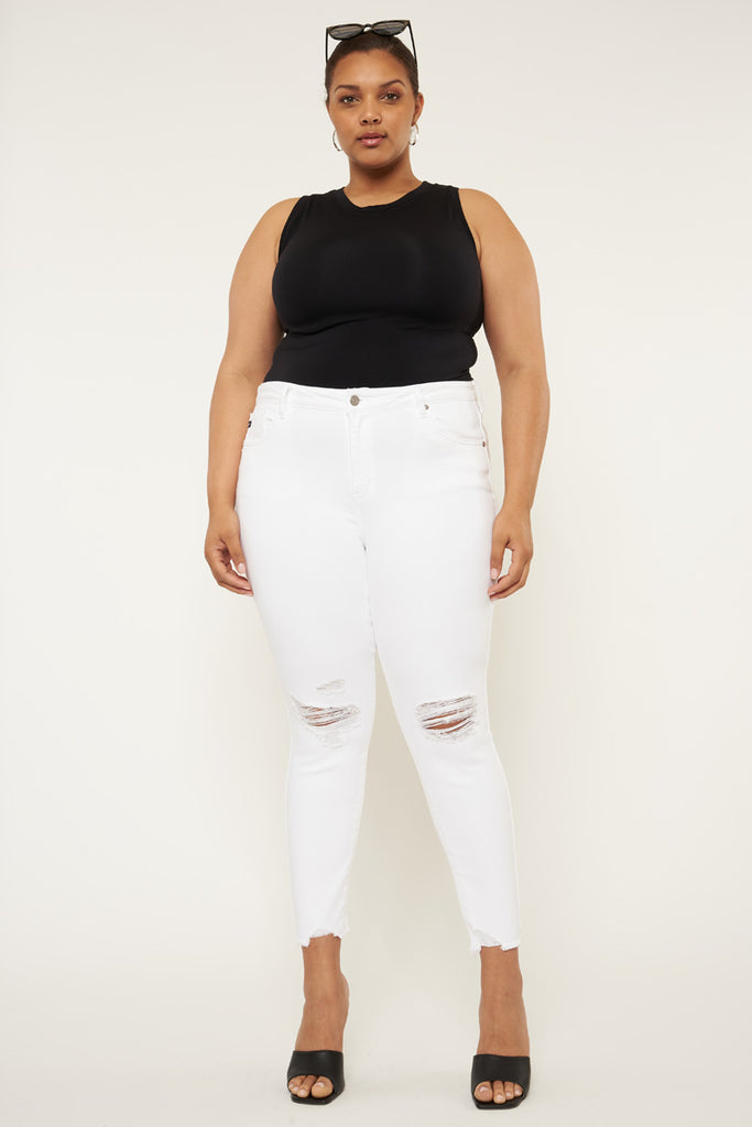 Lux Mid Rise Ankle Skinny Jeans (Plus Size) - Official Kancan USA