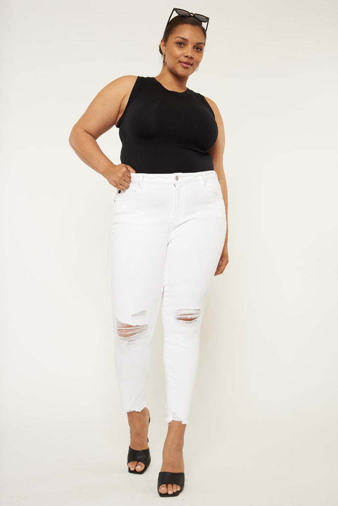 Lux Mid Rise Ankle Skinny Jeans (Plus Size) - Official Kancan USA