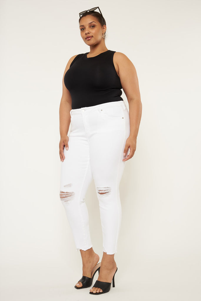 Lux Mid Rise Ankle Skinny Jeans (Plus Size) - Official Kancan USA