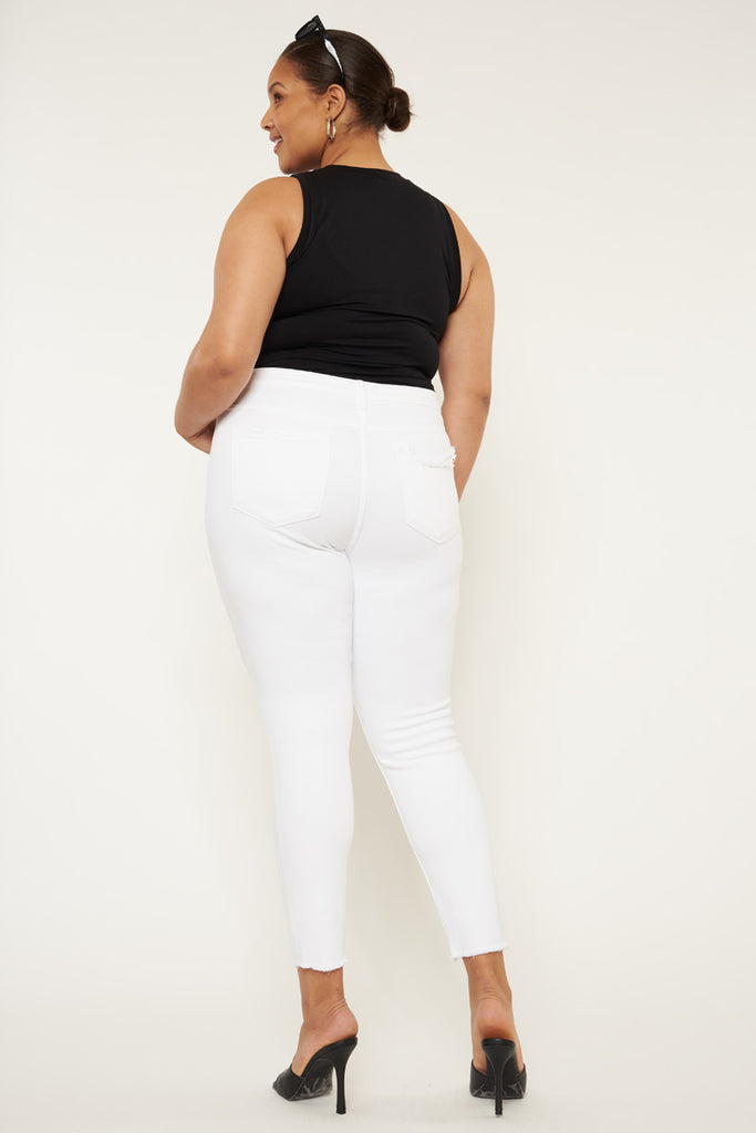 Lux Mid Rise Ankle Skinny Jeans (Plus Size) - Official Kancan USA