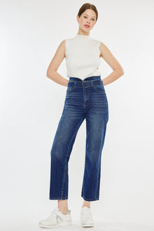  Kaas Ultra High Rise Belted Paperbag Straight Leg Jeans - Official Kancan USA