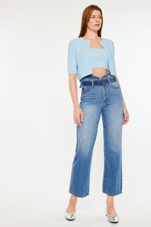  Kaas Ultra High Rise Belted Paperbag Straight Leg Jeans