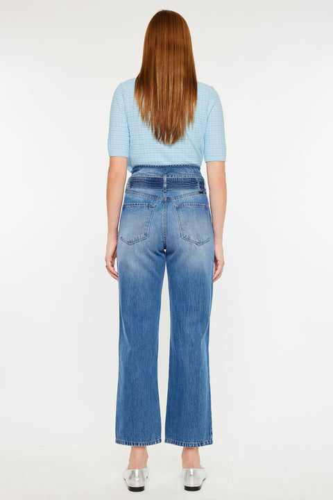 Kaas Ultra High Rise Belted Paperbag Straight Leg Jeans