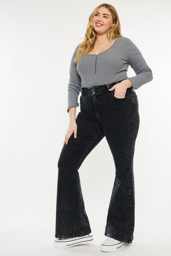 Soraya Ultra High Rise Flare Jeans (Plus Size) - Official Kancan USA