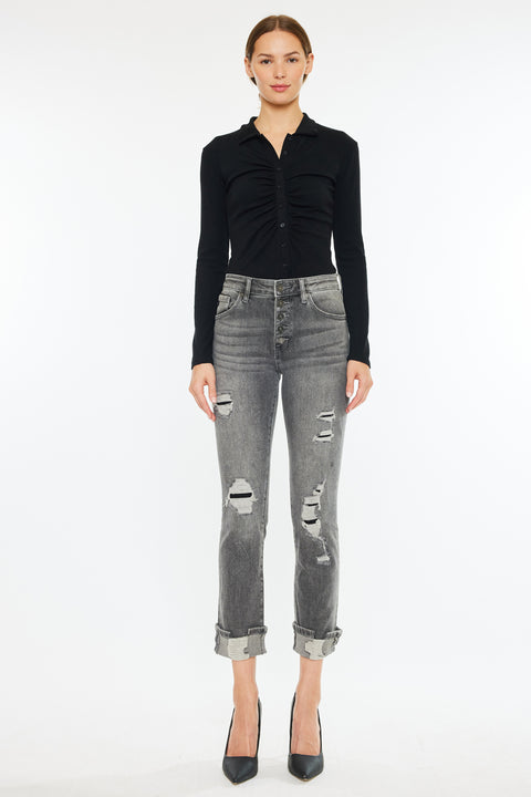 Janis High Rise Slim Straight Leg Jeans