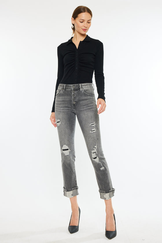 Janis High Rise Slim Straight Leg Jeans