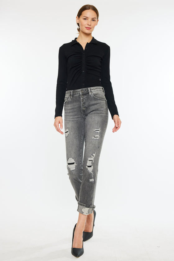 Janis High Rise Slim Straight Leg Jeans