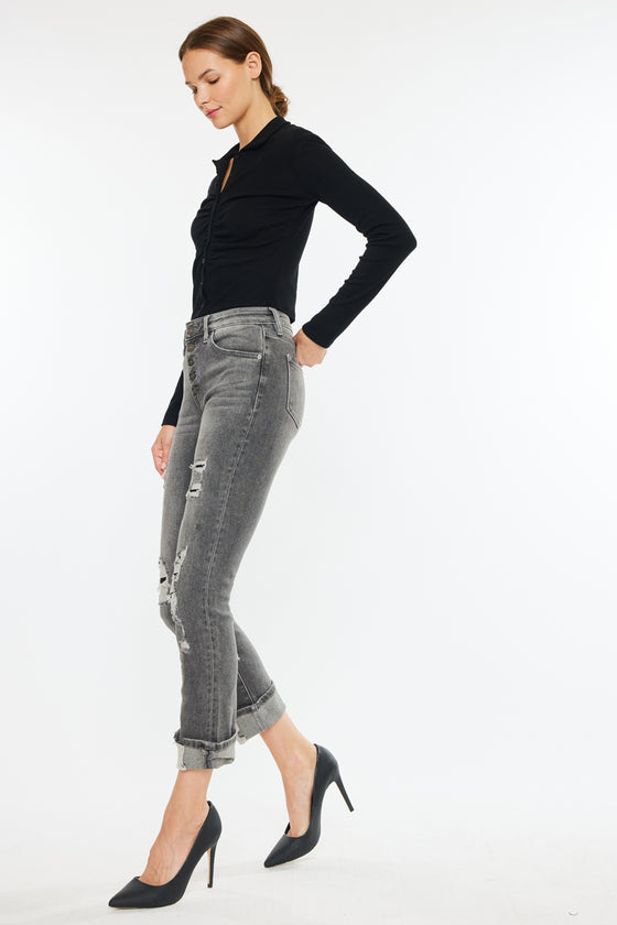 Janis High Rise Slim Straight Leg Jeans