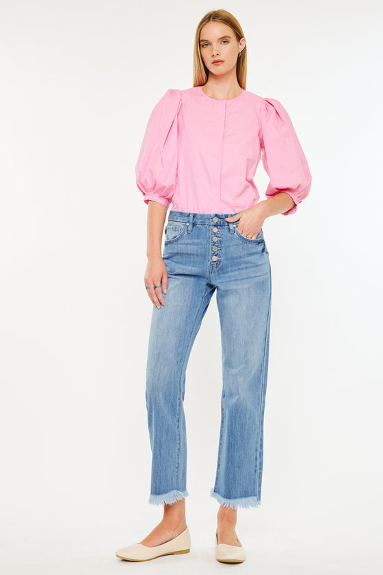 Taurus High Rise Straight Leg Jeans