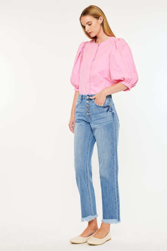 Taurus High Rise Straight Leg Jeans