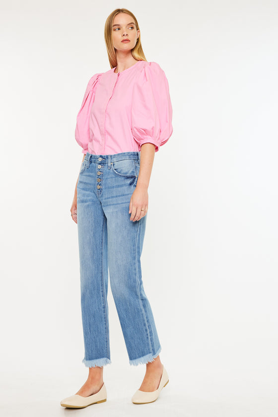 Taurus High Rise Straight Leg Jeans