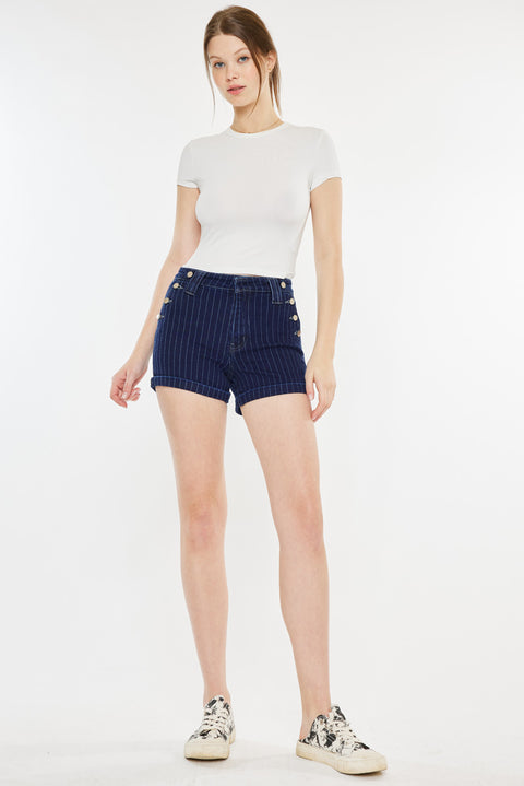 Marianna High Rise Striped Shorts - Official Kancan USA