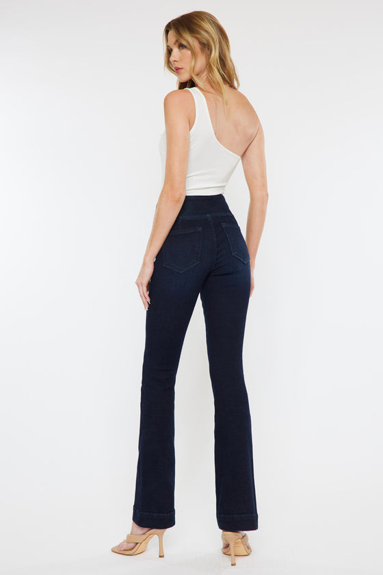 Mabel Mid Rise Pull on Bootcut Jeans - Official Kancan USA