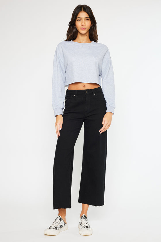 Dianella High Rise Crop Wide Jeans - Official Kancan USA