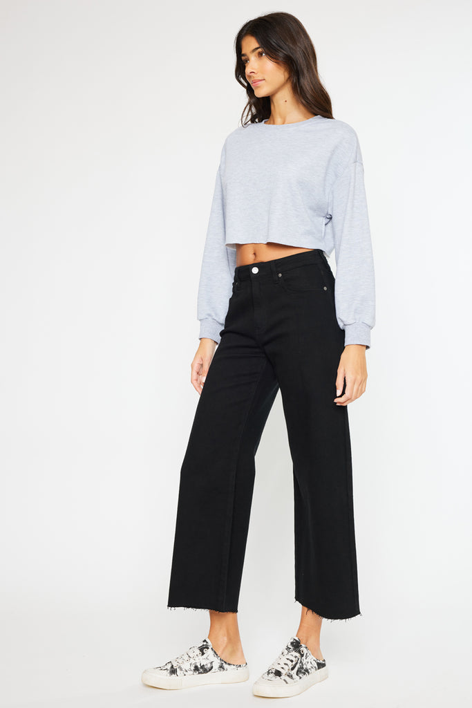 Dianella High Rise Crop Wide Jeans - Official Kancan USA