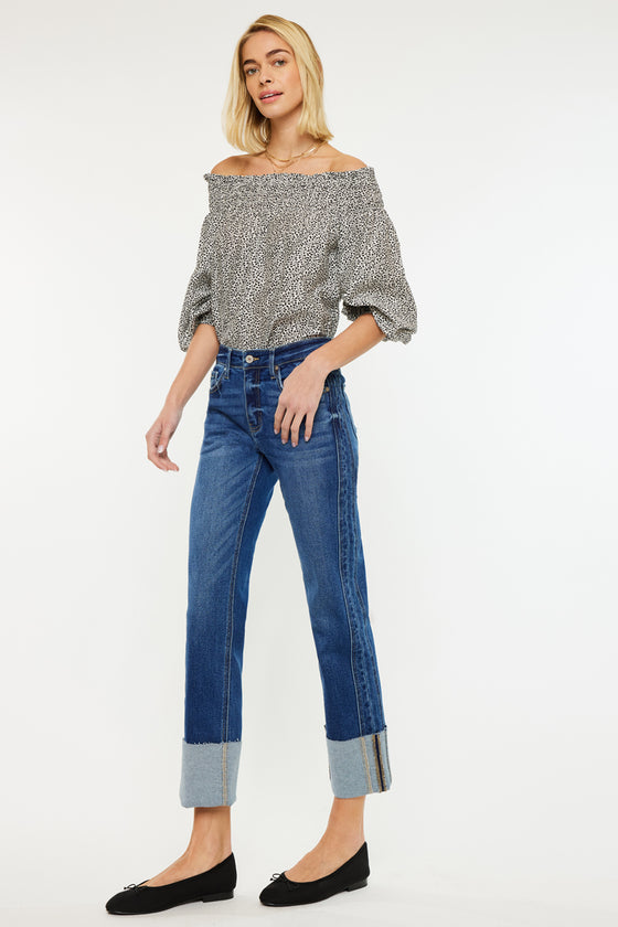 Gisela Mid Rise Crop Straight Jeans