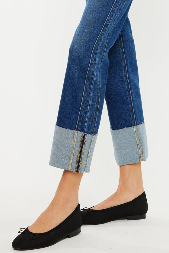 Gisela Mid Rise Crop Straight Jeans