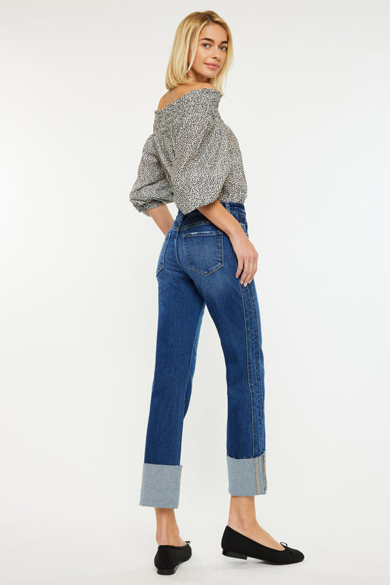 Gisela Mid Rise Crop Straight Jeans