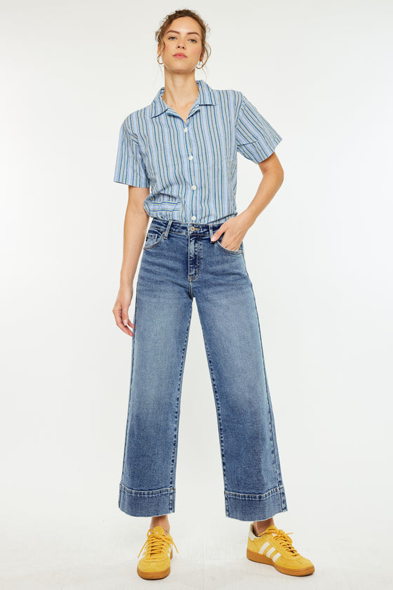 Nessa High Rise Crop Wide Leg Jeans