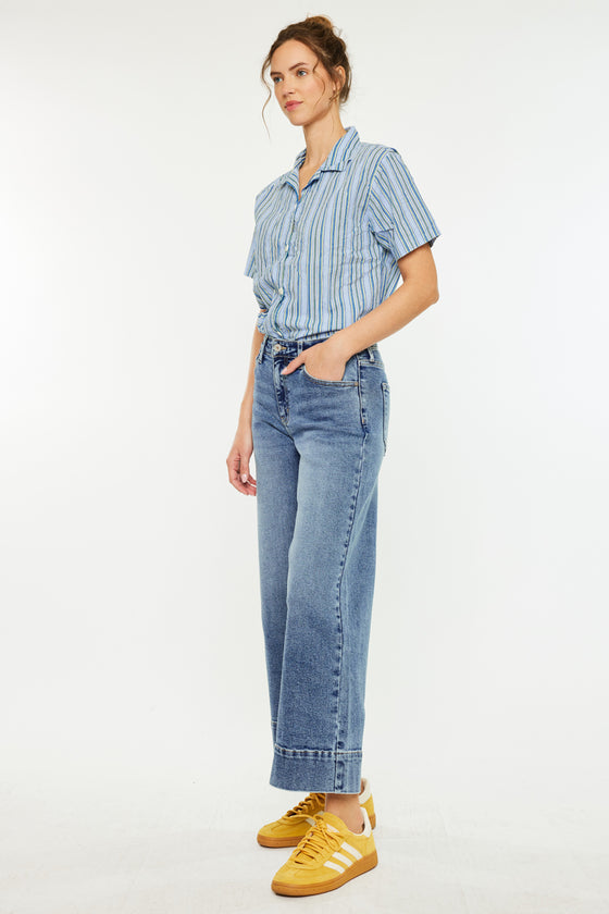 Nessa High Rise Crop Wide Leg Jeans