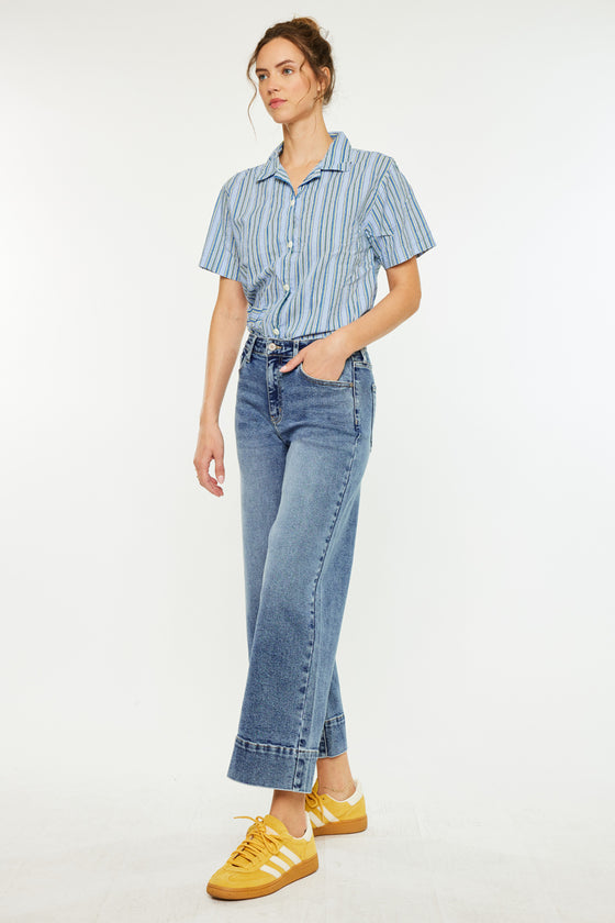 Nessa High Rise Crop Wide Leg Jeans