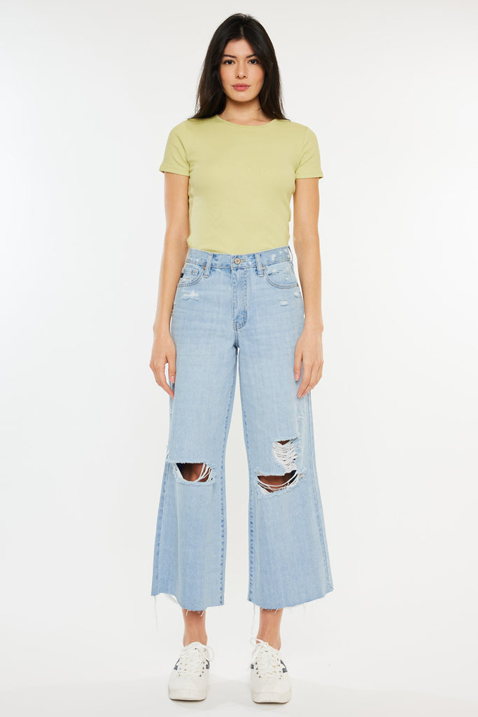 Mariyah Ultra High Rise Cropped  Wide Leg Jeans - Official Kancan USA