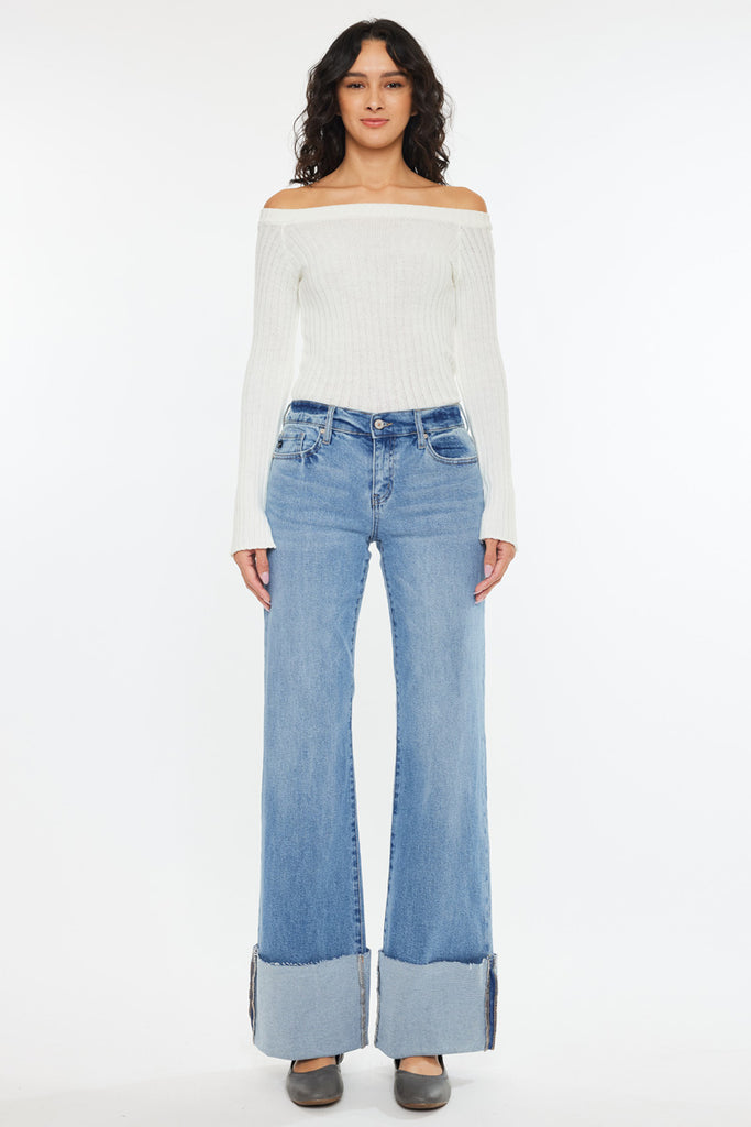 Emma Mid Rise Wide Leg Jeans