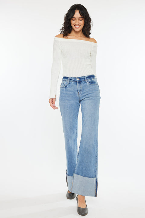 Emma Mid Rise Wide Leg Jeans