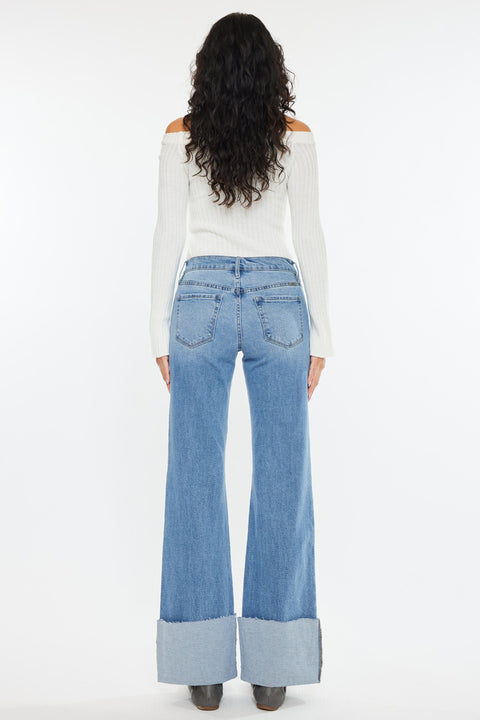 Emma Mid Rise Wide Leg Jeans