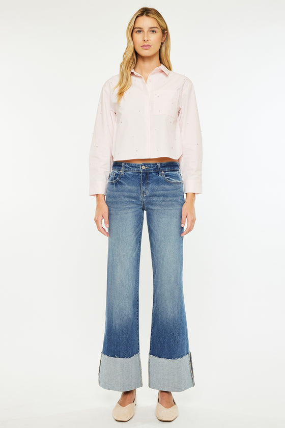 Sierra Mid Rise Wide Leg Jeans