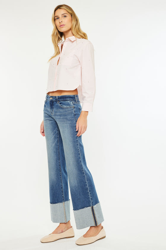 Sierra Mid Rise Wide Leg Jeans