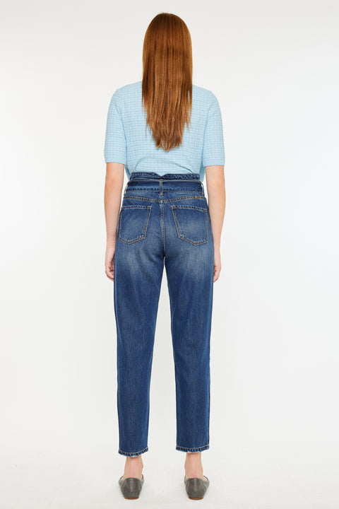 Blossom Ultra High Rise Belted Mom Jeans