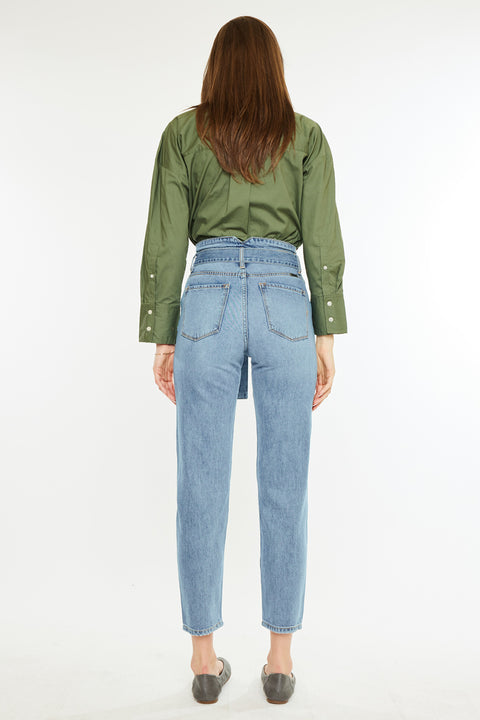 Blossom Ultra High Rise Belted Mom Jeans