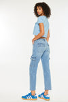 Aaliyah High Rise Slim Straight Leg Cargo Jeans