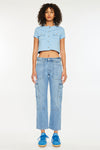 Aaliyah High Rise Slim Straight Leg Cargo Jeans