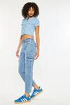 Aaliyah High Rise Slim Straight Leg Cargo Jeans