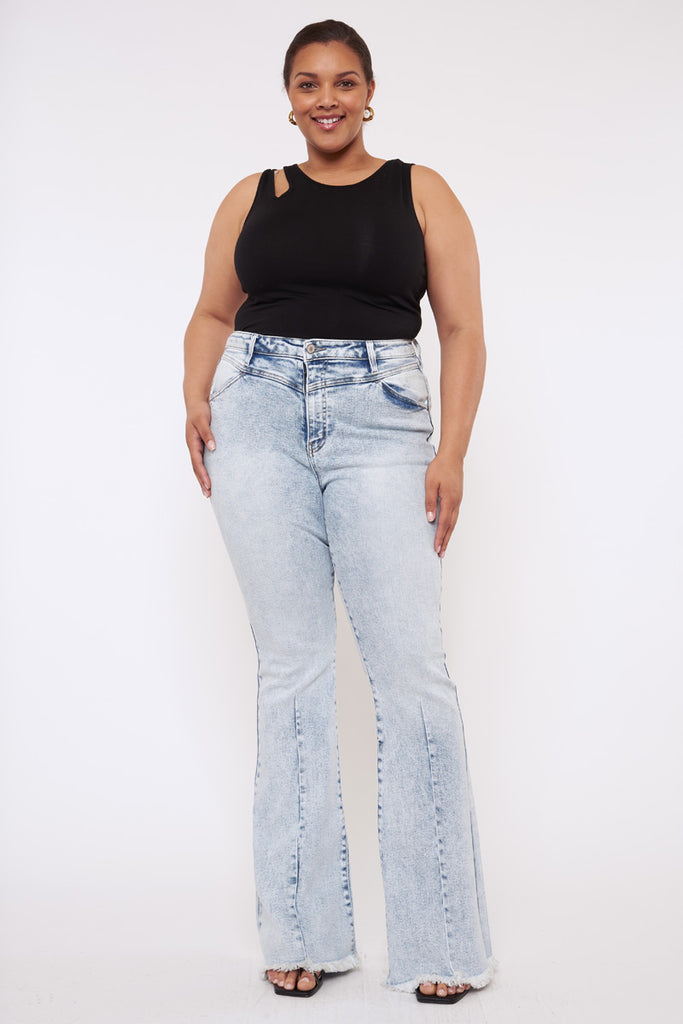 Cayla High Rise Flare Jeans (Plus Size) - Official Kancan USA