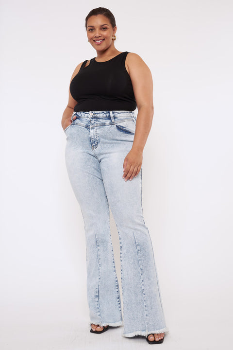 Cayla High Rise Flare Jeans (Plus Size) - Official Kancan USA