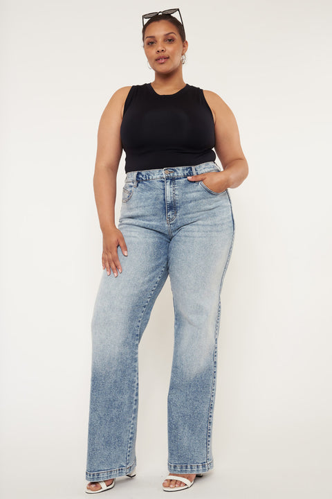 Allison Ultra High Rise 90's Flare Jeans (Plus Size) - Official Kancan USA