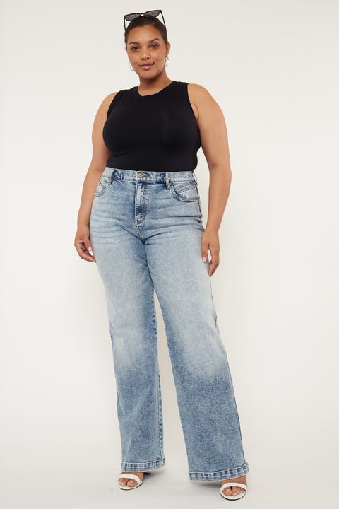 Allison Ultra High Rise 90's Flare Jeans (Plus Size) - Official Kancan USA