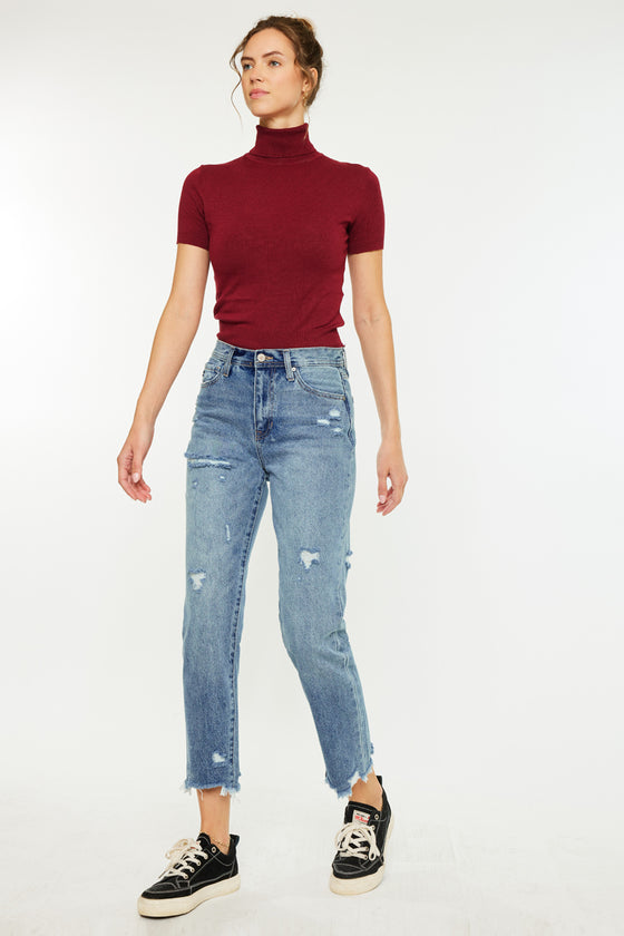 Michelle High Rise Slim Straight Leg Jeans