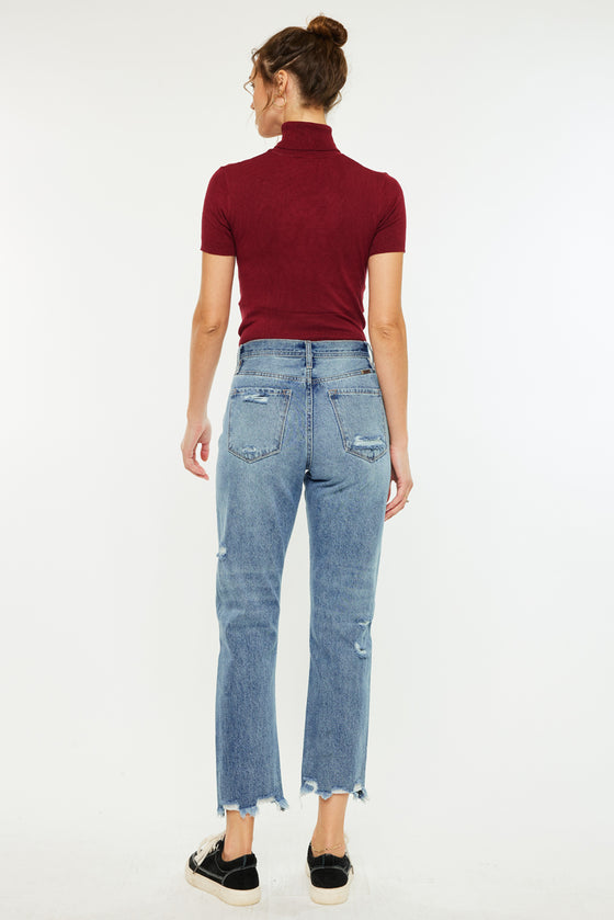 Michelle High Rise Slim Straight Leg Jeans