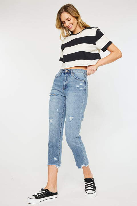 Michelle High Rise Slim Straight Jeans - Official Kancan USA