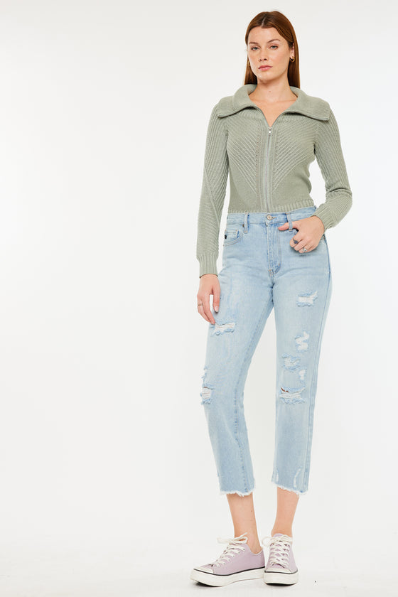 Sierra High Rise Straight Leg Jeans