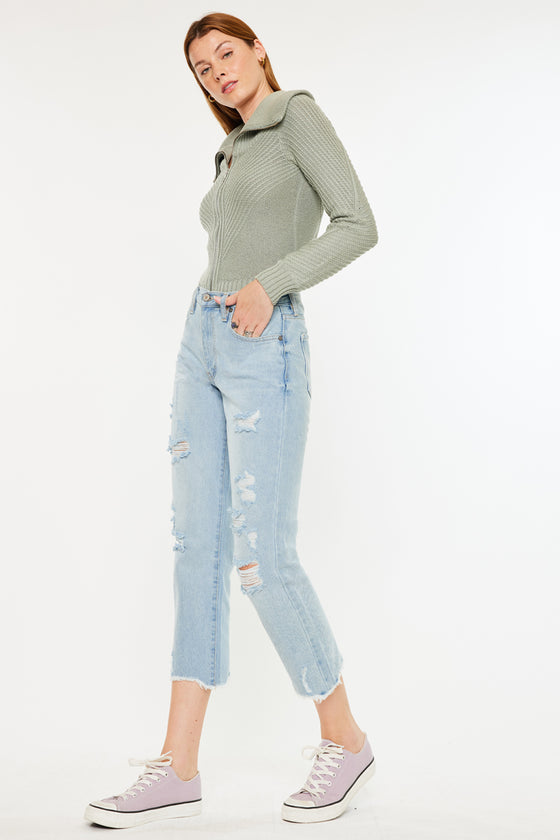 Sierra High Rise Straight Leg Jeans