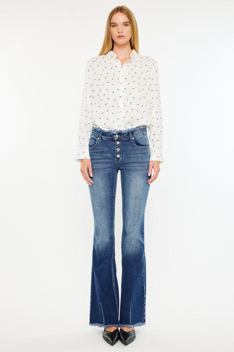 Veronica Mid Rise Wide Leg Jeans