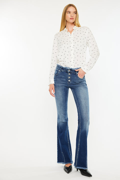 Veronica Mid Rise Wide Leg Jeans