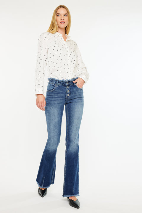 Veronica Mid Rise Wide Leg Jeans