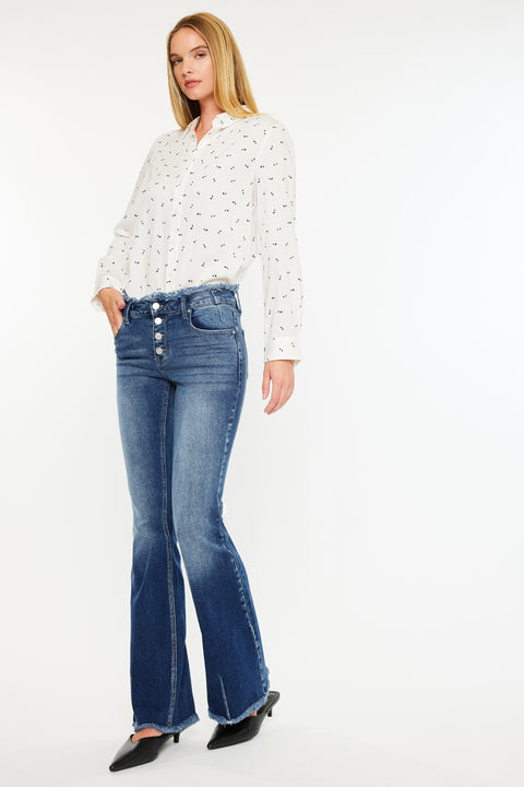 Veronica Mid Rise Wide Leg Jeans